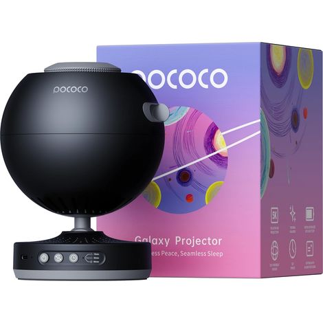 POCOCO Sternenhimmel-Projektor, Galaxien-Projektor, Planetarium für Kinder und Erwachsene für Schlafzimmer und Wohnräume zur Dekoration, als Einschlafhilfe und zur Entspannung - mit 2 Discs