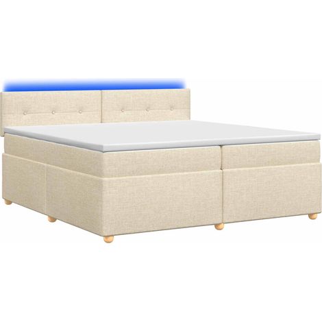 Maison Exclusive - Letto box spring con materasso Crema 200 x 200 cm Tessuto (1/5)