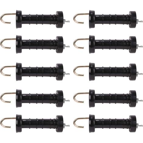 10Pcs Electric Fence Electronic Door Handle Arch Hook Gate Handle with Spring Tension Limiter and Large Attached Hook (1/5)