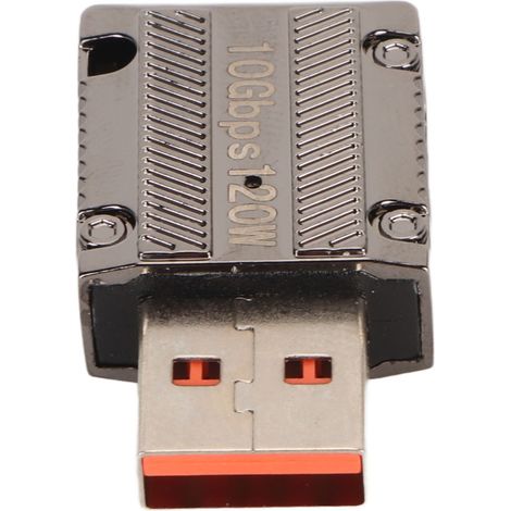 Adaptateur USB mâle vers USB-C femelle, charge rapide 10 Gbit/s, 120 W, boîtier en alliage de zinc, adaptateur OTG USB-A vers USB-C 3.1 pour ordinateur portable et PC. (1/5)