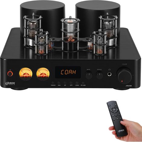 Amplificateur à Tube sous Vide 200 W Hybride intégré avec BT 5.0 AUX RCA entrée Phono et Sortie Casque 2.1CH Class AB HiFi Home Audio pour Tourne-Disque (1/5)
