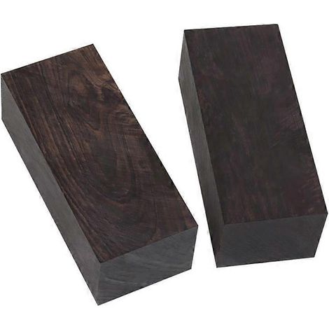 Lot de 2 plaques de manche en bois d'ébène noir pour instruments de musique et outils de bricolage, 12 x 4 x 5 cm (1/5)