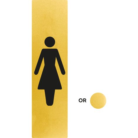 Plaque de porte Toilettes femmes verticales - Classique or 170x45mm - 4491356