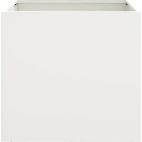 Pflanzkübel 2 Stk. Weiß 49x47x46 cm Kaltgewalzter Stahl vidaXL41068