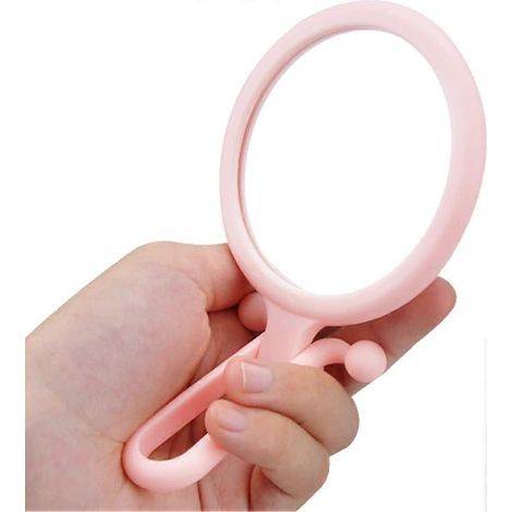 Miroir grossissant double face x5, miroir pliable avec poignée, miroir de poche, miroir de maquillage (1/5)