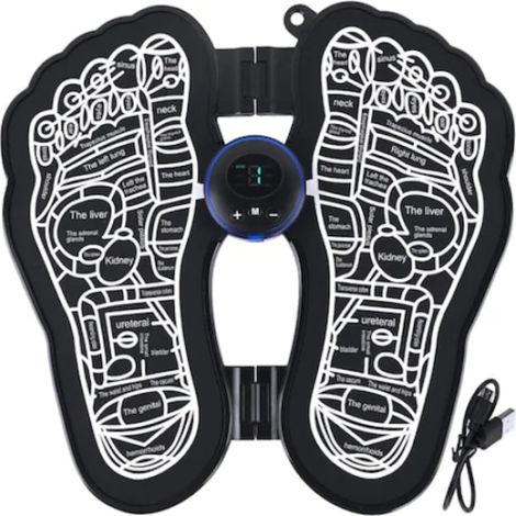 Appareil de massage des pieds, intensité réglable, chargement USB, 6 programmes, noir et blanc (1/5)