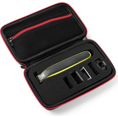Étui de rangement en nylon TPU pour rasoir Philips QP2520/90/70, organisateur de voyage noir et rouge (1/5)