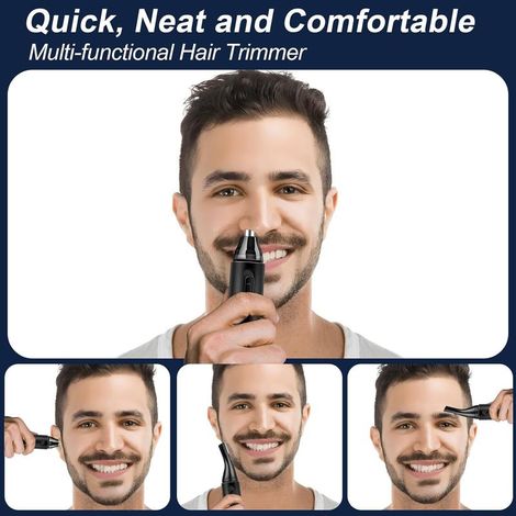Nasenhaartrimmer, USB-wiederaufladbarer Nasen- und Ohrhaartrimmer, LCD-Bildschirm, IPX7 wasserdichter Ohrhaartrimmer, Nasenrasierer für Männer und Frauen (1/4)
