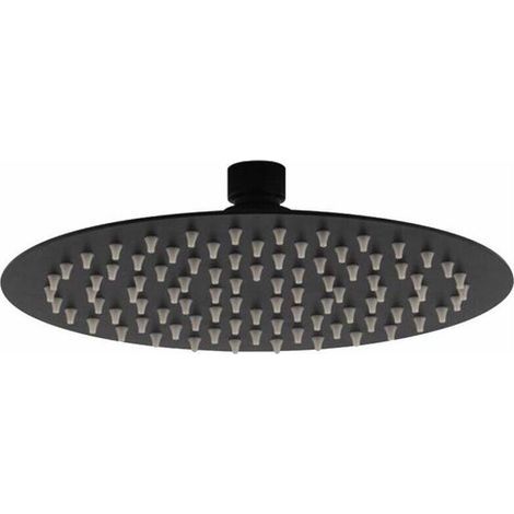 Pomme de douche ronde noire mat Noir mat - Ø 200 mm - Noir mat (1/2)
