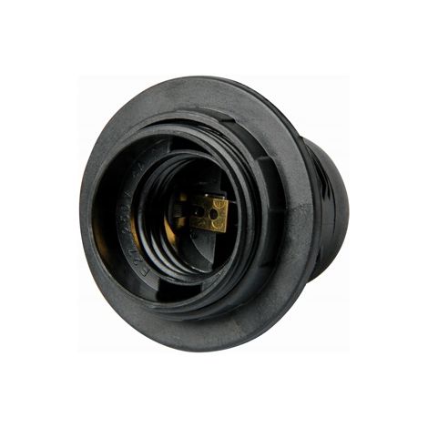 Portalámparas de plástico con anillo E27, negro (1/5)