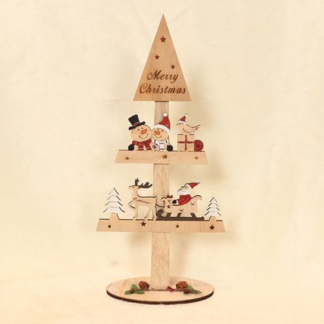 Ornement En Bois - Arbre De Noël Creux - Décoration De Bureau Et Intérieur Pour Fêtes De Fin D Année - 1 Pièce (1/5)