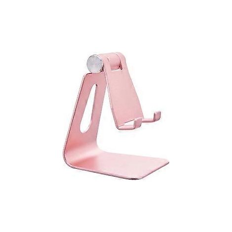 Support de téléphone portable réglable, support de bureau en aluminium, compatible avec tous les téléphones portables - Or rose (1/3)