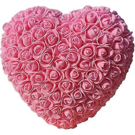 Fleur artificielle en mousse en forme de cœur, composition florale en polystyrène, cadeau de décoration romantique, 28 x 25 x 13 cm, 1 pièce (1/5)