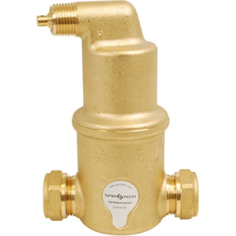 SpiroVent Micro-séparateur de bulles d'air Bague de serrage 22 mm horizontal