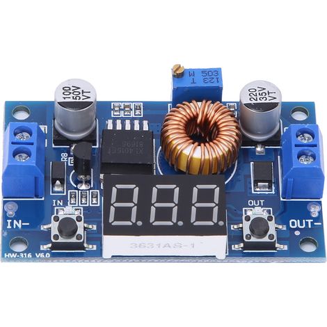 Module XL4015 : convertisseur DC-DC abaisseur réglable à haut rendement avec affichage de la tension, 75 W (1/5)