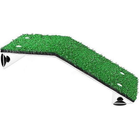 Plateforme de repos pour tortue, rampe en herbe réaliste avec ventouses puissantes, échelle d'accès facile, taille moyenne.