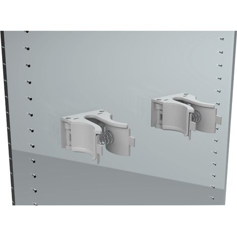 Porte bottes - Décor : Gris alu - Fixation : A visser - Hauteur : 65 mm - Largeur : 100 mm - Matériau : Nylon - Profondeur : 130 mm - AMBOS (1/4)