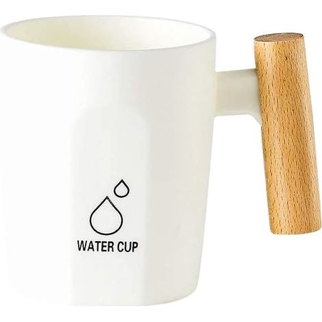 Tasse de rince-bouche mignonne tasse de lavage tasse de lait brosse à dents tasse en plastique 500 ml blanc avec poignée (1/5)