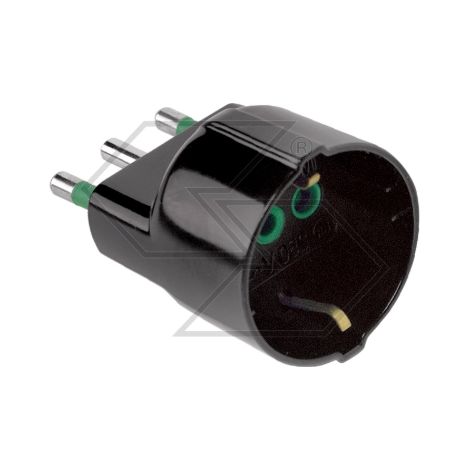 Adattatore spina 2 poli + terra 16A 220V SCHUKO maschio passo largo