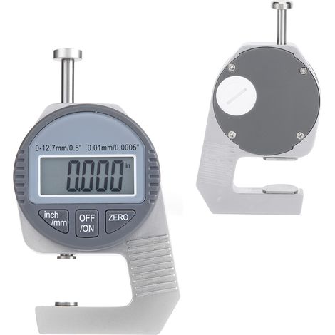 Digitales LCD-Dickenmessgerät 0-12,7 mm/0,5" mit flachem Messkopf, Genauigkeit 0,01 mm/0,0005" (1/5)
