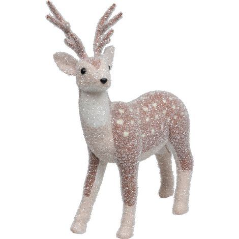 Déco Noël Renne aspect givré L 41 x H 57 cm - Feeric Christmas