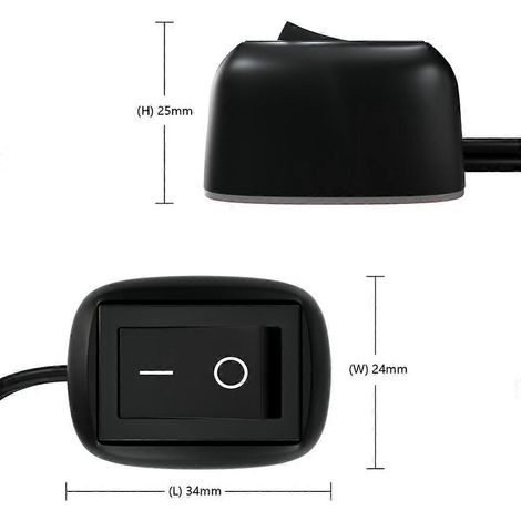 Interrupteur à bascule à pâte pour circuit imprimé 12 V CC, pour feux antibrouillard annulaires, feux de route néon, interrupteurs électriques automobiles - 2 m (1/4)