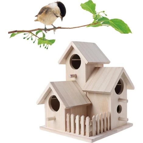 Nichoir en Bois Décoratif à Suspendre pour Oiseaux - Boîte Nid Pratique (1/5)