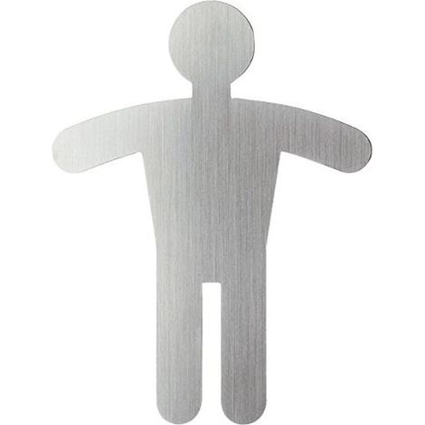 Durable Men's WC Symbol - selfadhesive pictograms (Silver, Stainless steel)