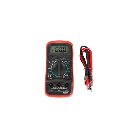 Multimetro digitale XL830L, multimetro digitale LCD portatile, voltmetro, amperometro, ohmmetro, tester di tensione AC/DC, strumento di misurazione tascabile portatile (XL830L rosso)