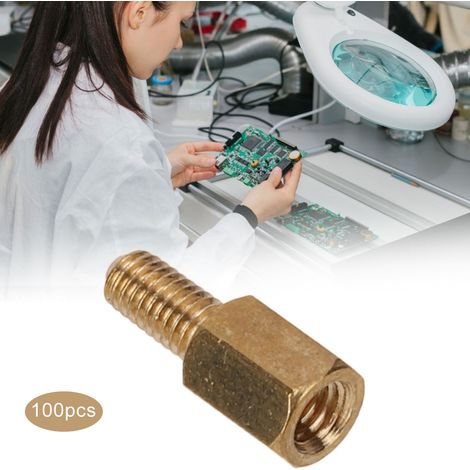 Entretoises en laiton, écrous hexagonaux à tête simple M3, kit de remplacement pour circuit imprimé, M3 x 6, 100 pièces (1/5)