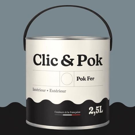 Peinture Fer Antirouille – Métal Extérieur Intérieur, Satinée, Protection Rouille - 2,5L - RAL 7000 - Gris petit-gris