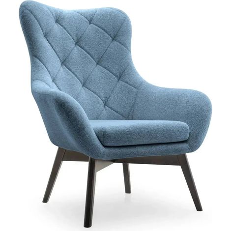 MILO - Fauteuil en tissu chiné - Bleu
