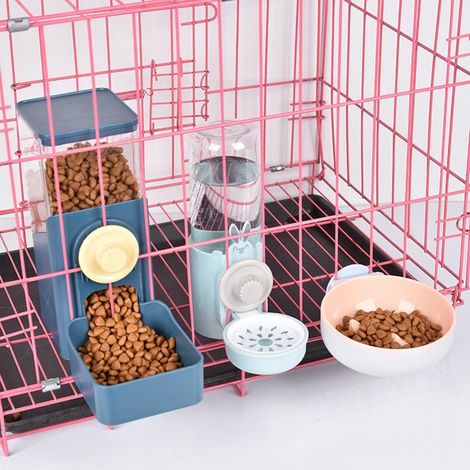 Distributeur D Eau Pour Animaux - 500 ml - Design À Siphon Avec Fixation Par Vis Rotative - Pour Cage D Animal De Compagnie - ABS - Cyan (1/5)