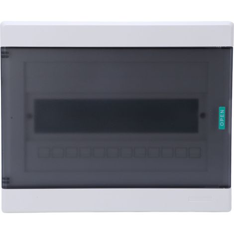 Boîtier électrique encastré 12 circuits série LRP1K avec couvercle transparent et rail DIN (1/5)