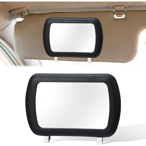Kosmetikspiegel Auto für Sonnenblende, Make-up Spiegel mit Clip, kratzfest, schwarz (1/5)