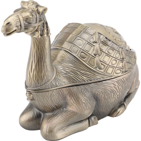 Vintage Aufbewahrungsbox mit Tierfigur aus Metall, halbgeschlossenem Deckel, aus Bronze, ideal zur Schmuckaufbewahrung oder als Schreibtischdekoration. (1/5)