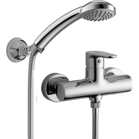 Paffoni Series Green mitigeur externe de douche avec douchette GR168DCR Chromé - Laiton (1/2)