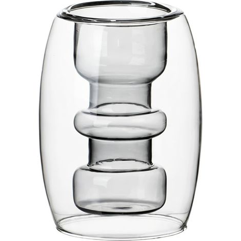 Vase en verre double couche gris petit (1/5)