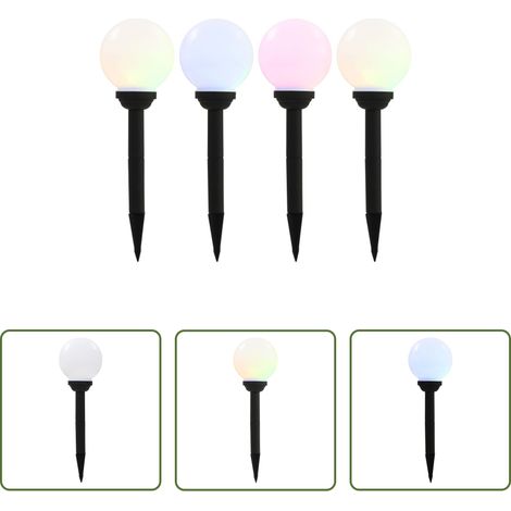 LED-Solarleuchten - Solar-Außenleuchten 4 Stk. LED Kugelförmig 15 cm RGB (1/5)
