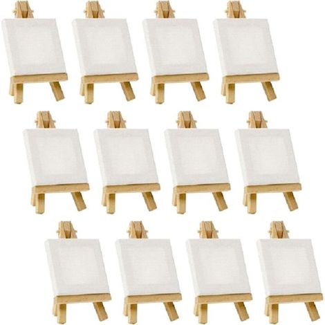 Mini chevalet en bois créatif, fait main, pour peinture à l'huile sur toile blanche, matériel de peinture pour enfants, peinture à la main (1/5)
