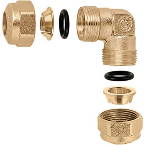 Coude O-ring égal laiton Ø12 pour tube cuivre - THERMADOR 90512