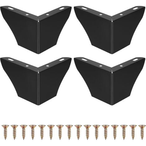 Lot de 4 pieds de meuble 7,5 cm, pieds de table, pieds d'armoire en métal, pieds de table triangulaires, pieds de meuble pour canapé, armoire, noir (1/5)