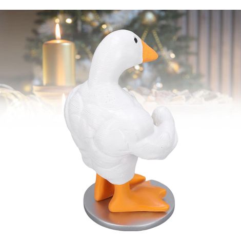 Figura decorativa de pato musculoso para el hogar – Bonita figura de pato para la entrada – Resina, 10 x 17 x 8 cm – 426 g – 1 pieza (1/5)