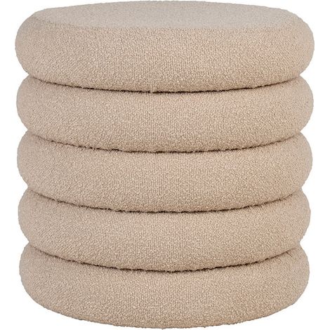 Marely - pouf - en tissu bouclette - beige (1/4)