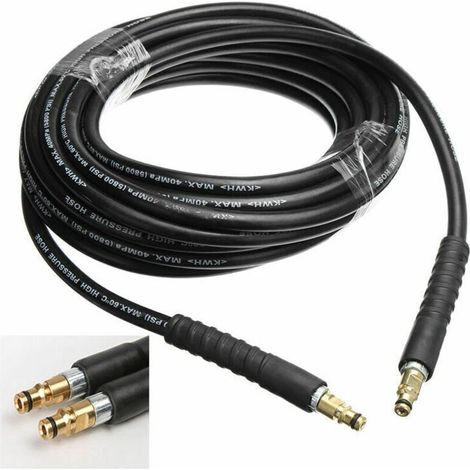 pour Karcher K2 K3 K4 K5 K6 K7 (6 m), Nettoyeurs Haute Pression Nettoyage à l'eau Kit de Nettoyage de Tuyau de Remplacement Haute Pression 6M / 8M / 10M / 15M (1/4)