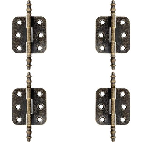 4 bisagras de hierro antiguas con tornillos, bisagra plana vintage, bisagra para puerta de armario vintage, bronce, 7,23,40,5 cm (1/5)