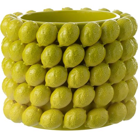Cache-Pot en Céramique "Citron" 36cm Vert