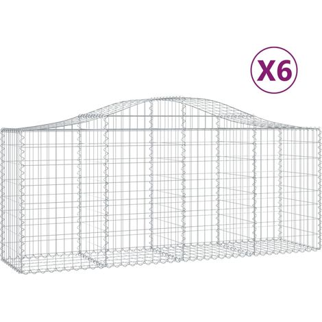 Maison Exclusive - Gabionen mit Hochbogen 6 Stk. 200x50x80/100 cm