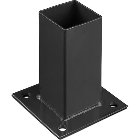 Platine de fixation 60 x 60 mm pour portillon grillagé Noir