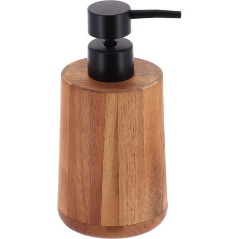 Dispenser acacia rotondo nero a pompa 200ml - acacia - Tendance